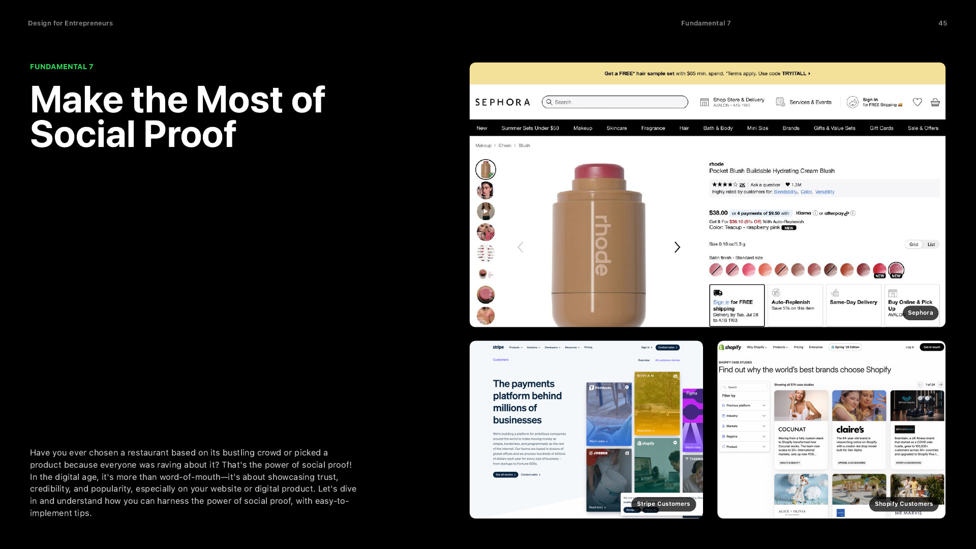 Guide page explaining how social proof reduces customer doubt