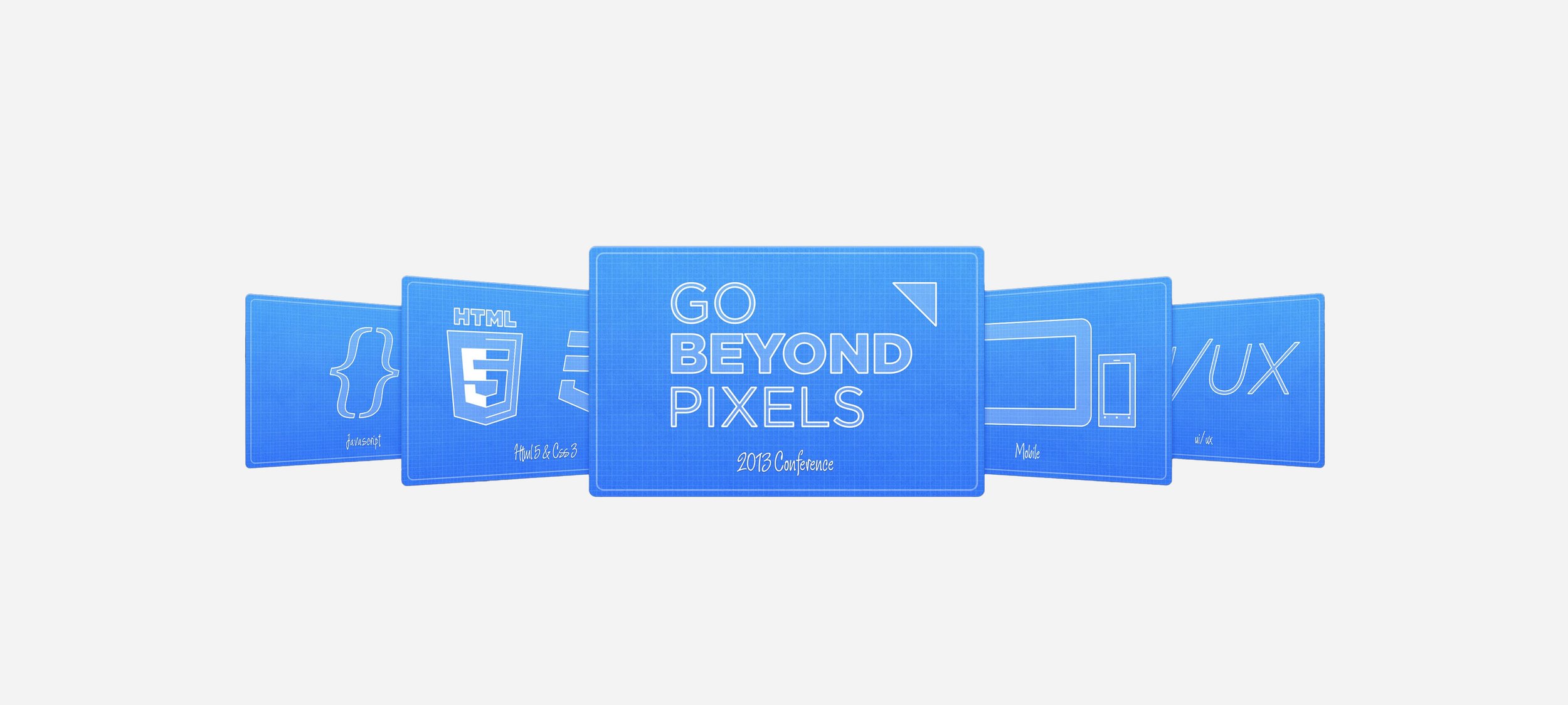 Go Beyond Pixels conference identity cards