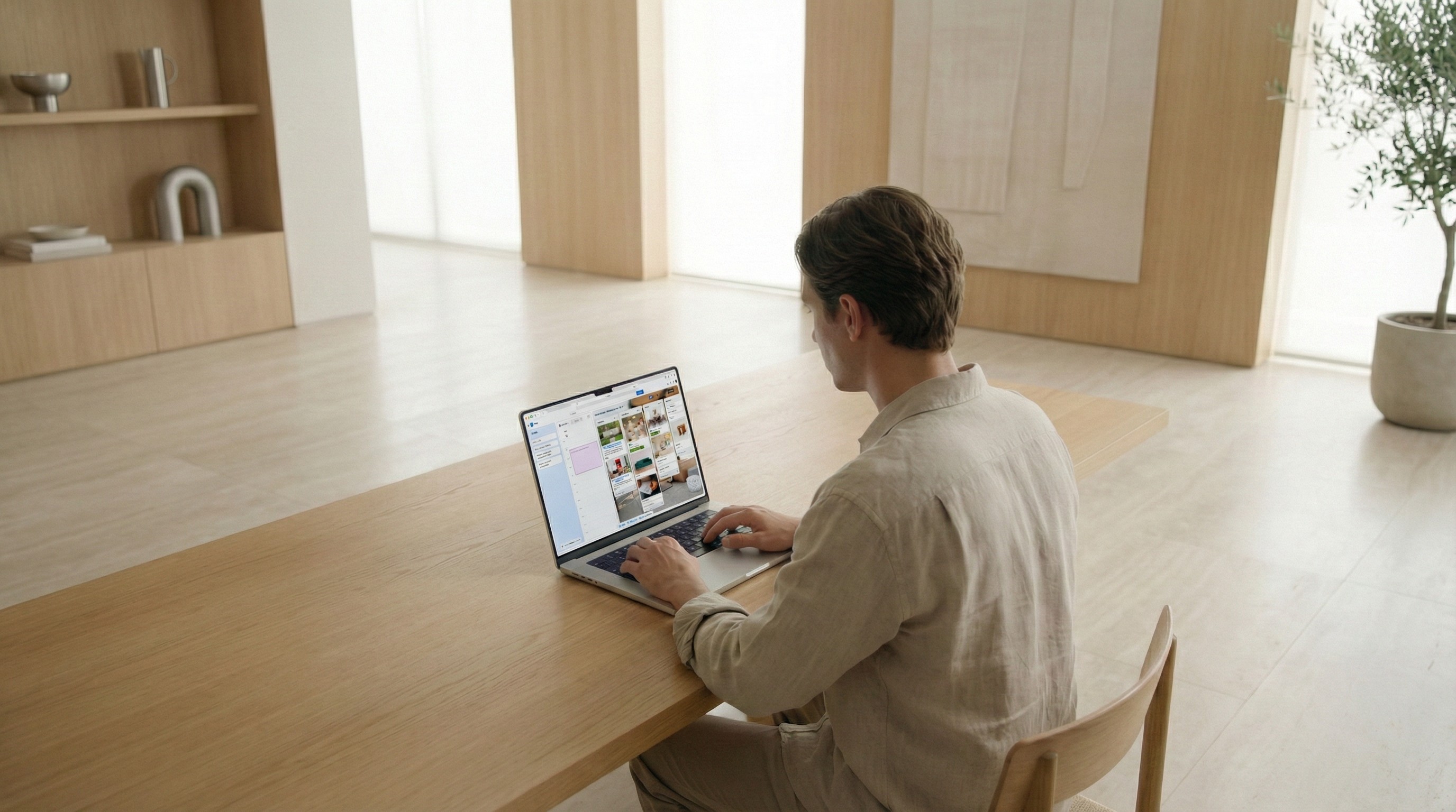 A person using Trello's personal productivity experience on a laptop